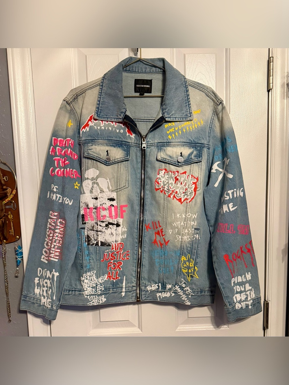 Rockstar Original 2 Piece Denim Set Limited Edition Mens Large Jacket 34 Jeans